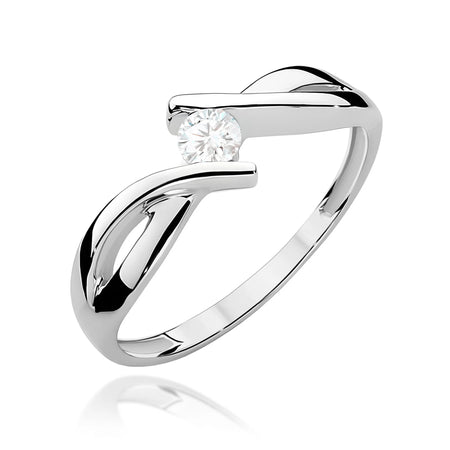 14k (585) White Gold Ring | 0.08ct Diamond | GREMARI Jewelry
