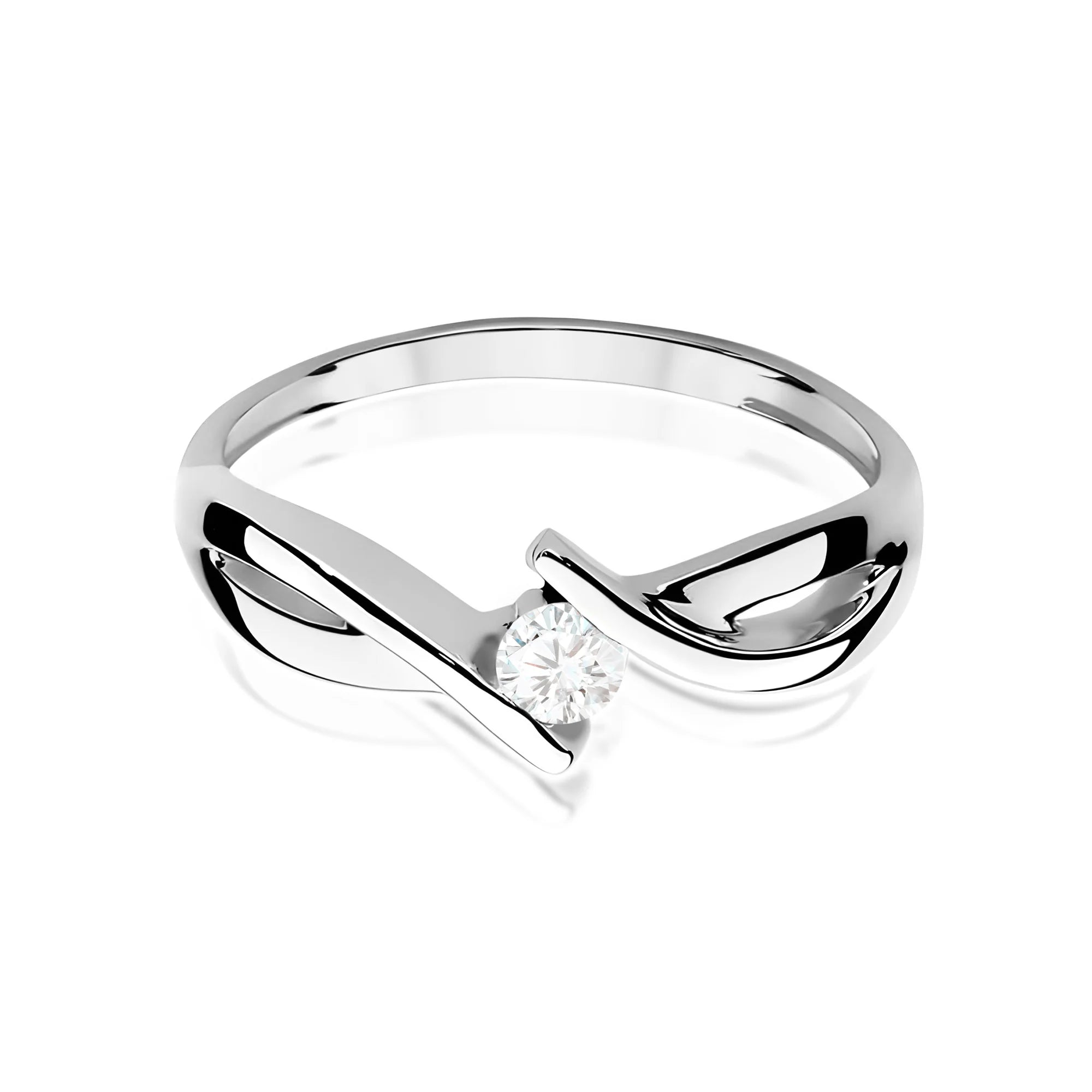 14k (585) White Gold Ring | 0.10ct Diamond | GREMARI Jewelry
