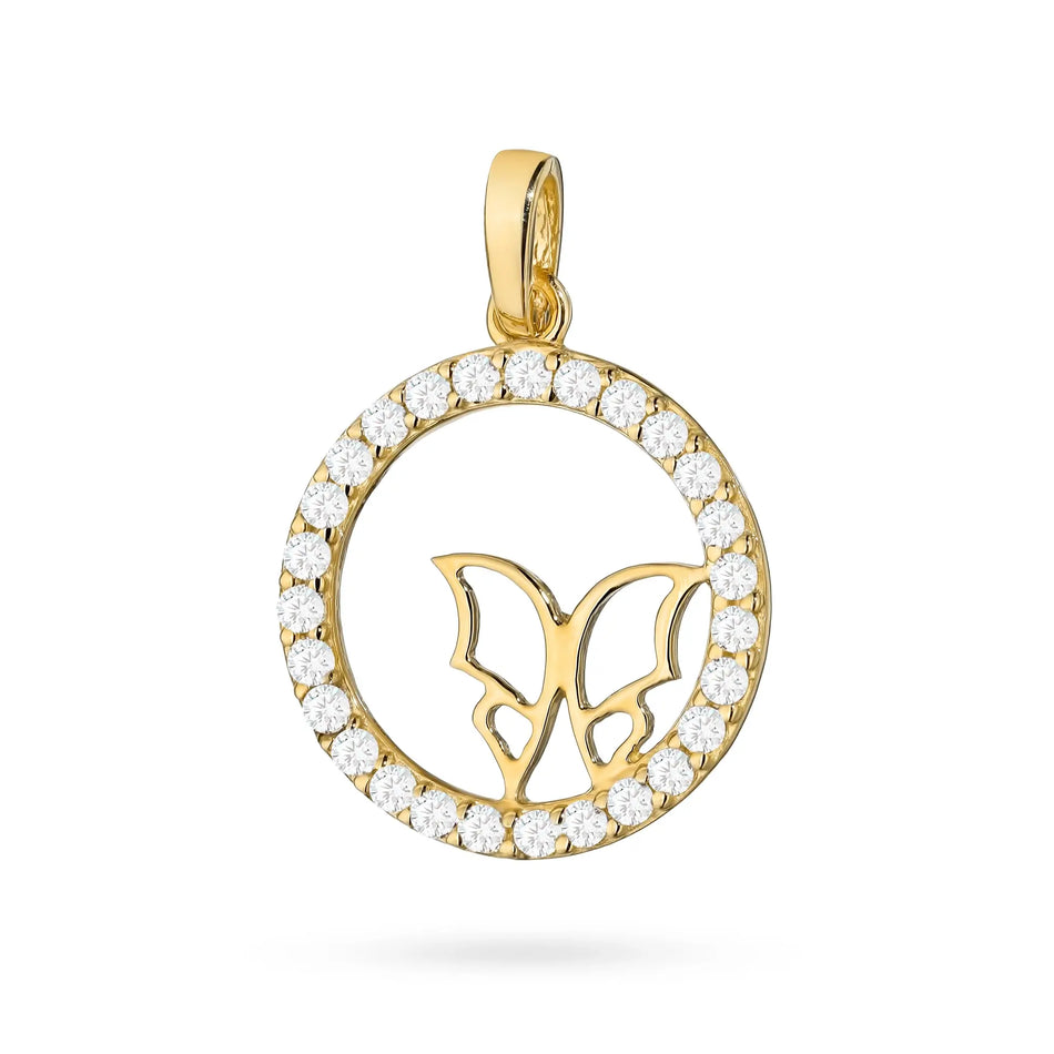 14k Gold (585) Pendant | Zirconia Butterfly | Jewelry Gift