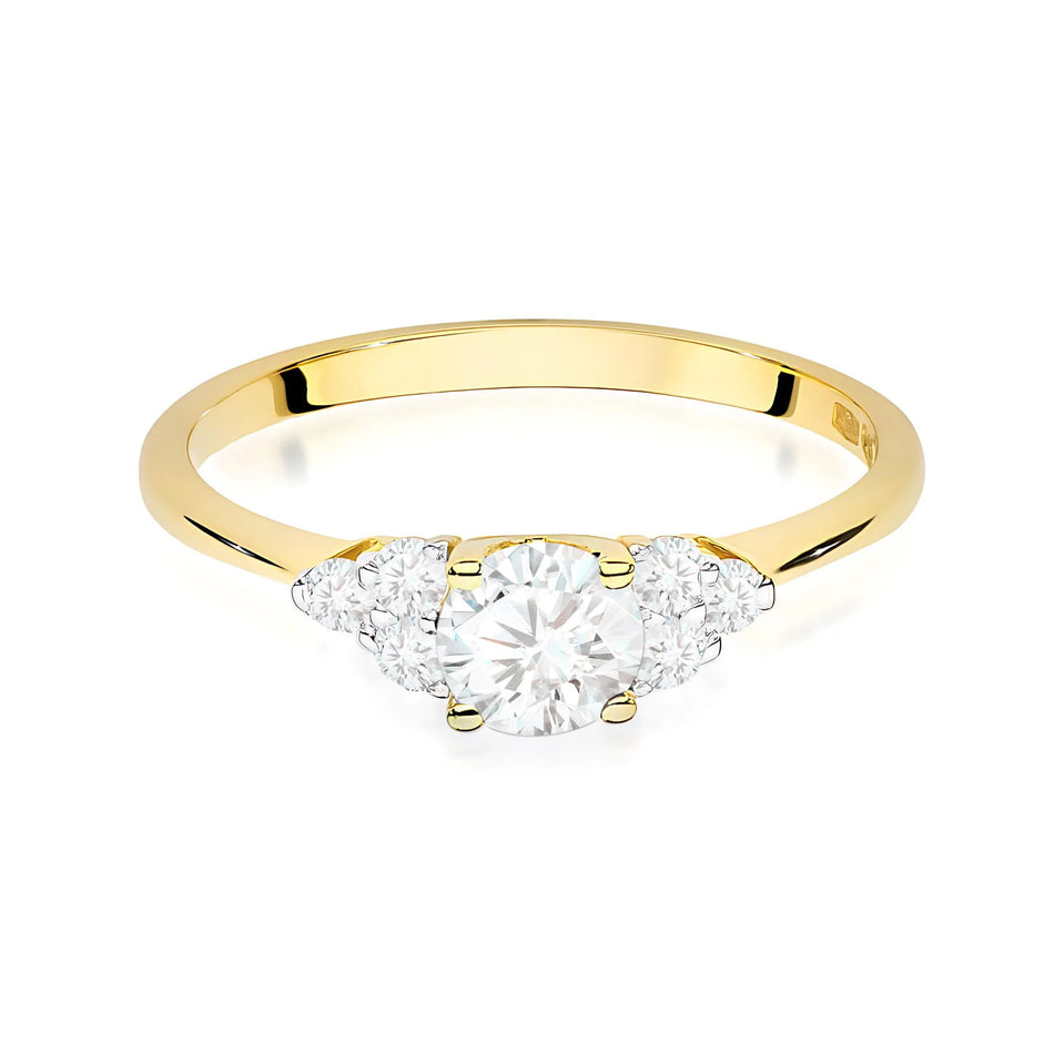 14k Gold (585) Ring | 0.50ct & 0.18ct Lab Diamonds | Jewelry Gift