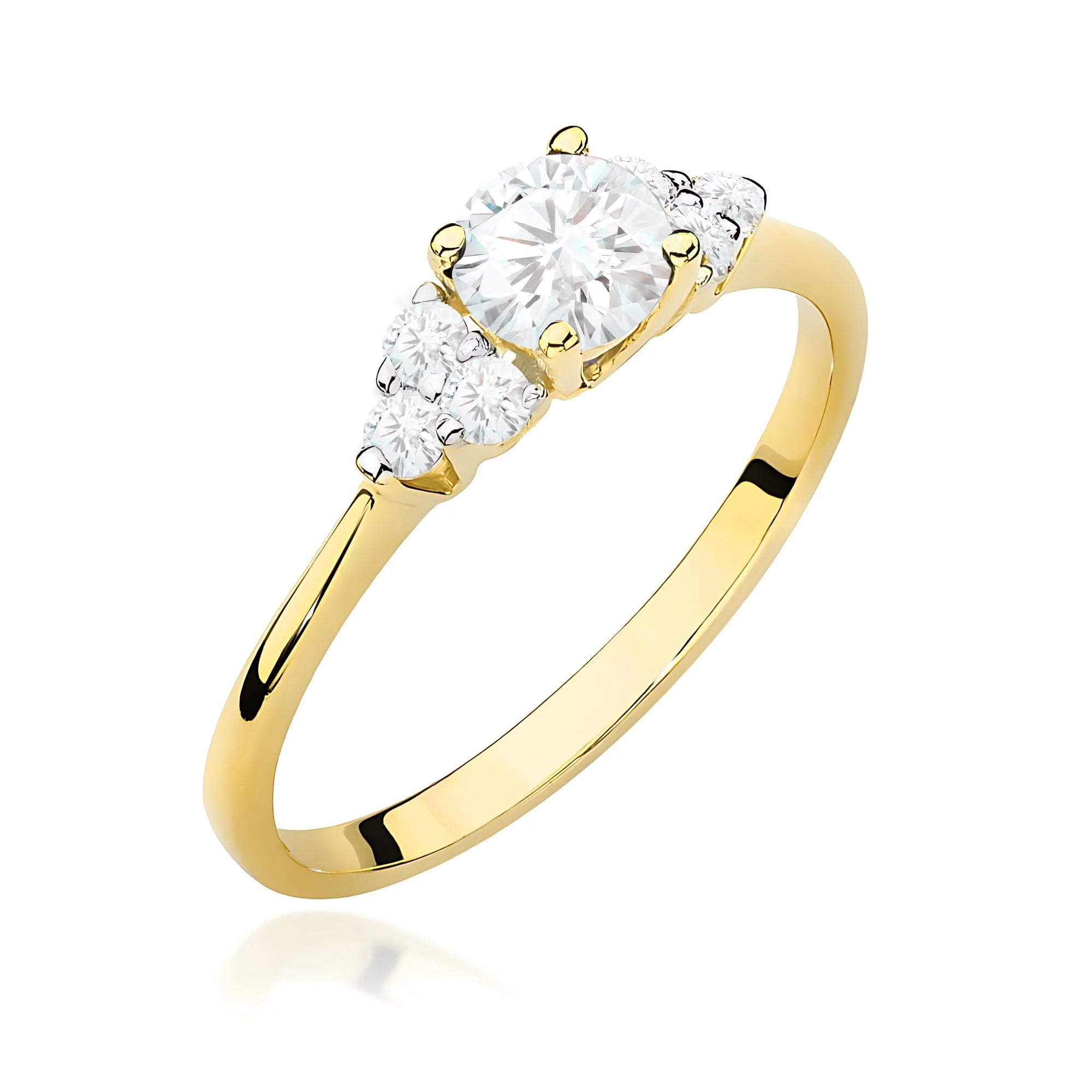 Bague en or 14 carats (585) | Diamants de laboratoire 0,50 ct & 0,18 ct | Cadeau de bijouterie
