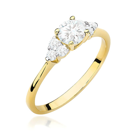 Bague en or 14 carats (585) | Diamants de laboratoire 0,50 ct & 0,18 ct | Cadeau de bijouterie