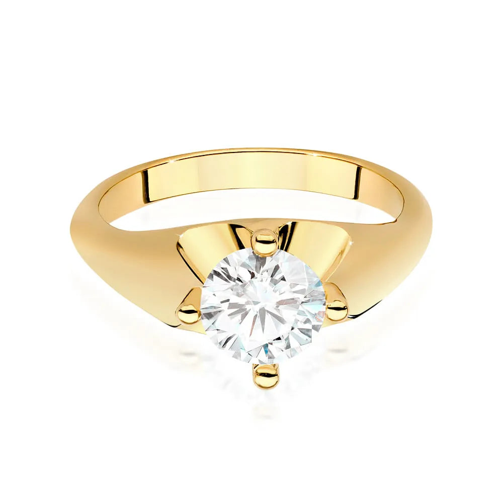 Bague en or 14 carats (585) avec diamant de 1,00 ct. Parfaite pour un cadeau.
