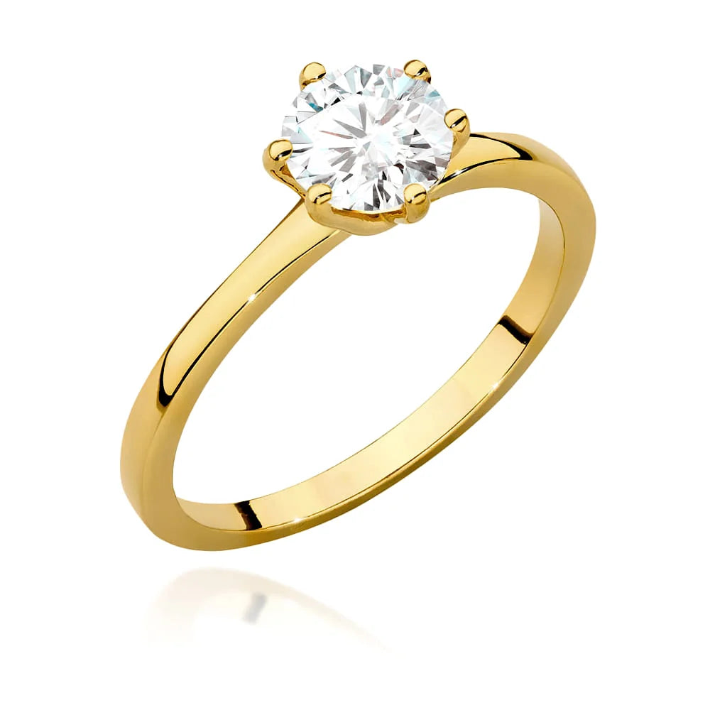 Bague en or 14 carats (585) avec diamant de 1,00 ct. Parfaite pour un cadeau.