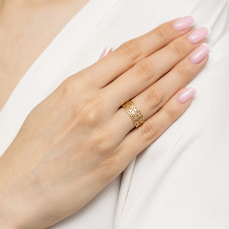 14k Gold (585) Openwork Flower Ring | Delicate Romantic Jewelry
