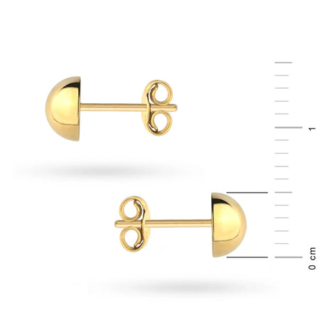 14k Gold (585) Stud Earrings | Half-Bead Design | Classic Jewelry Gift