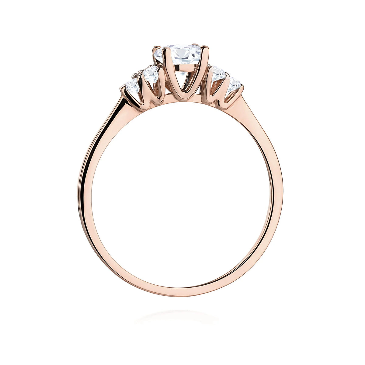 14k Rose Gold (585) Ring | 0.50ct & 0.18ct Lab Diamonds | Jewelry Gift