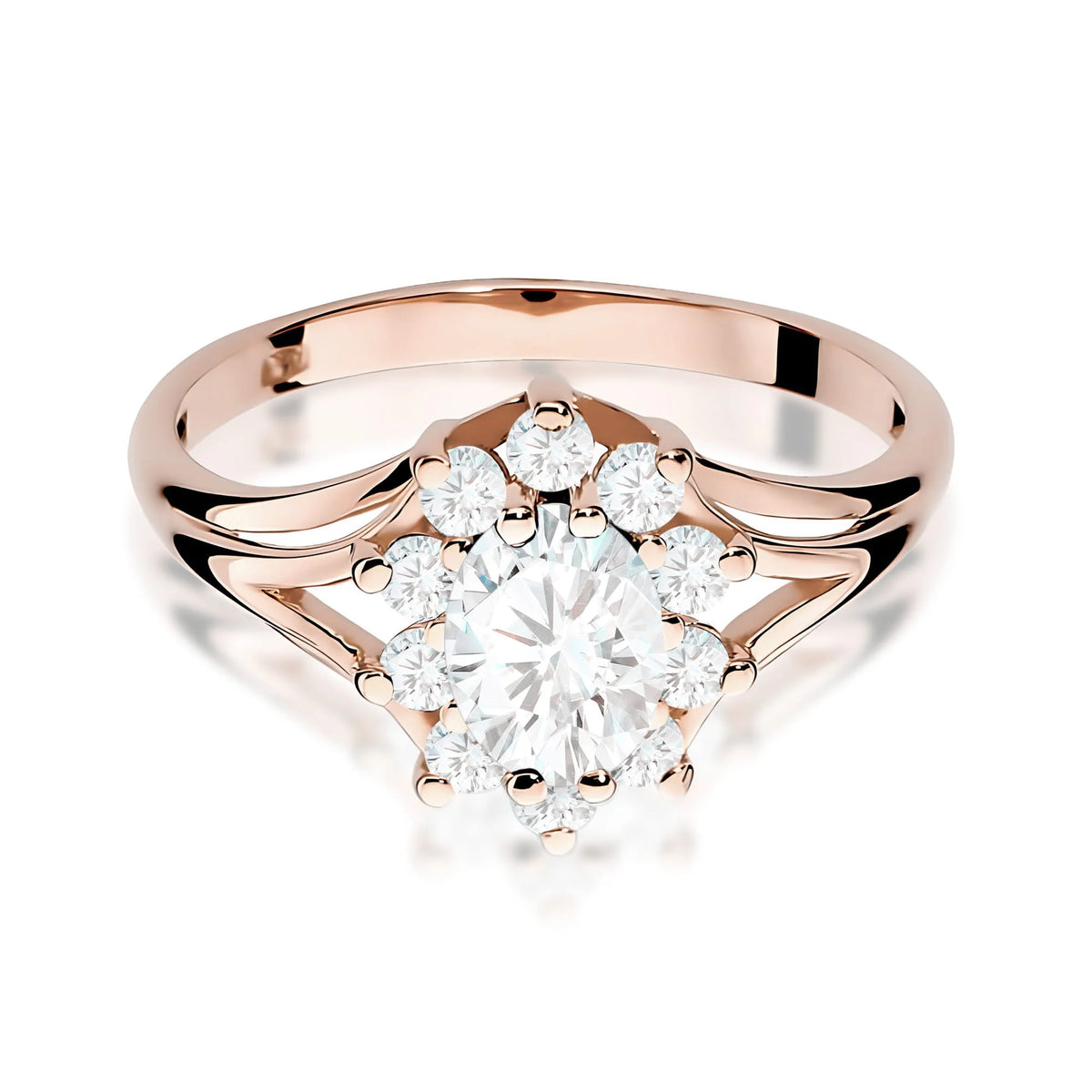 Rose Gold 14k(585) ring with 0,70ct and 0,30ct lab grown diamonds. Perfect for a gift.