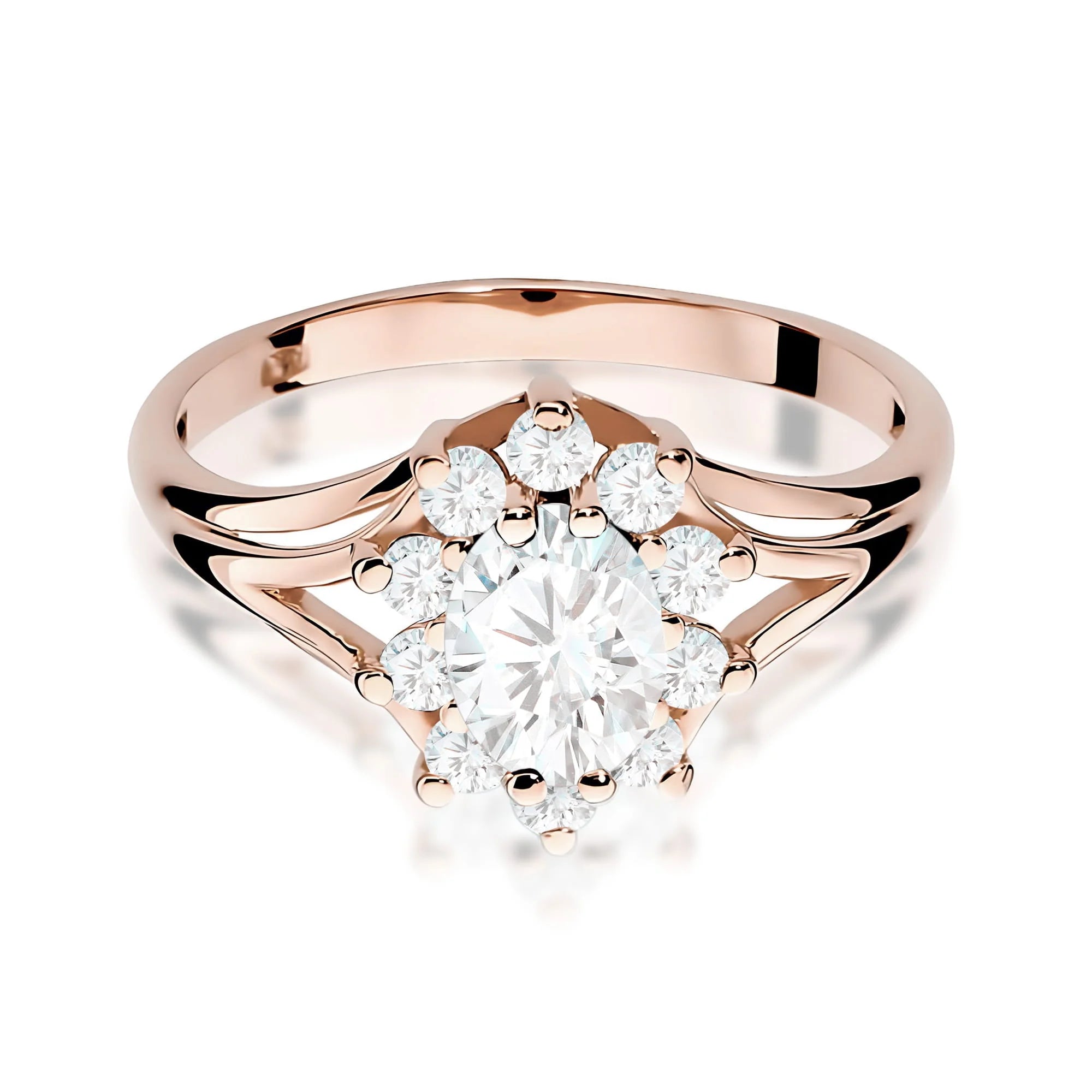 Rose Gold 14k(585) ring with 0,70ct and 0,30ct lab grown diamonds. Perfect for a gift.