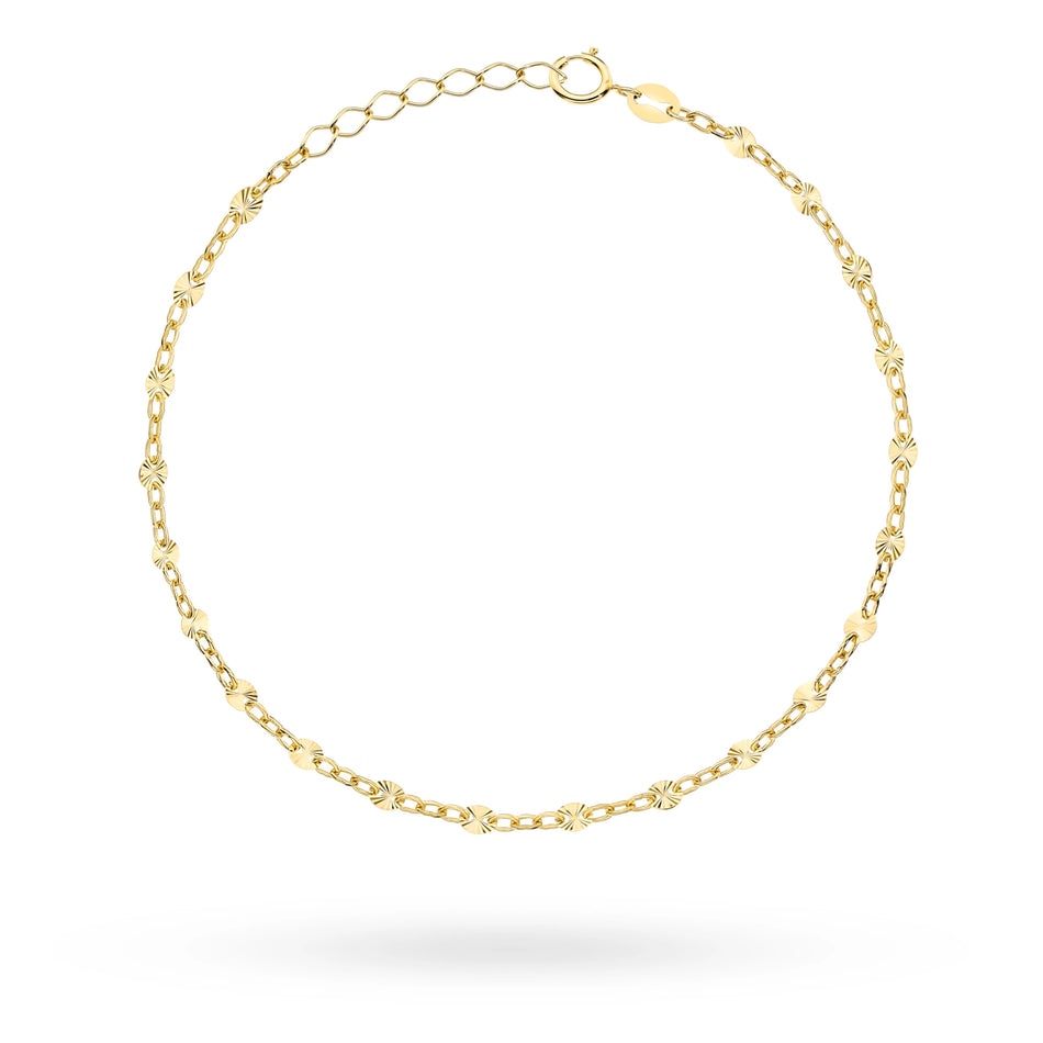 14 Karat Gold (585) Armband | Feine, diamantgeschliffene Ringe | Funkelndes, elegantes Schmuckgeschenk