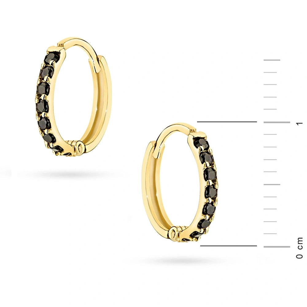 goldene Creolen-Ohrringe mit Zirkonia k342 14k 585 cz