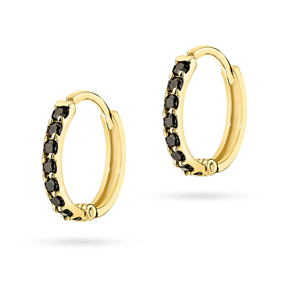 goldene Creolen-Ohrringe mit Zirkonia k342 14k 585 cz