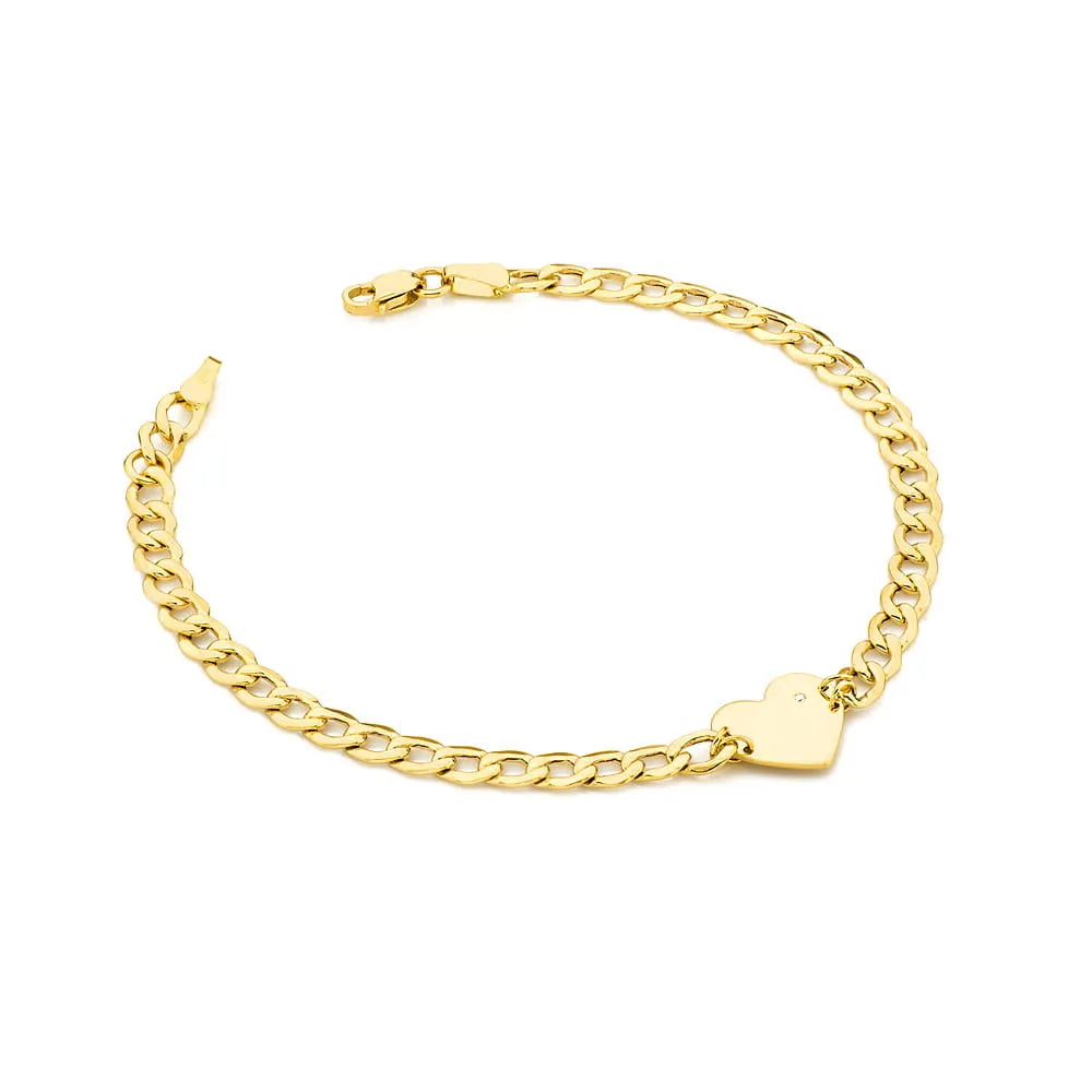 Tento zlatý náramek s diamantem o hmotnosti 0,005 ct ztělesňuje nadčasovou krásu. Osazený v 14karátovém (585) zlatě, tento drahokam spojuje eleganci a odolnost. Je ideální jako dárek.