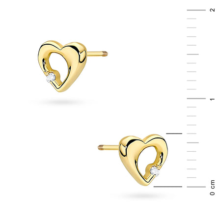 14-carat gold earrings with 2 0.0086ct diamonds. Gold jewellery with diamonds is an excellent gift.