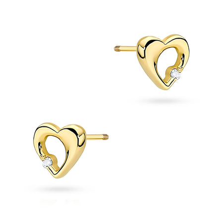14-carat gold earrings with 2 0.0086ct diamonds. Gold jewellery with diamonds is an excellent gift.