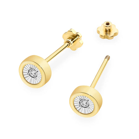 14k Gold Earrings Stud Clasp | 2x 0.08ct Diamonds | GREMARI Jewelry
