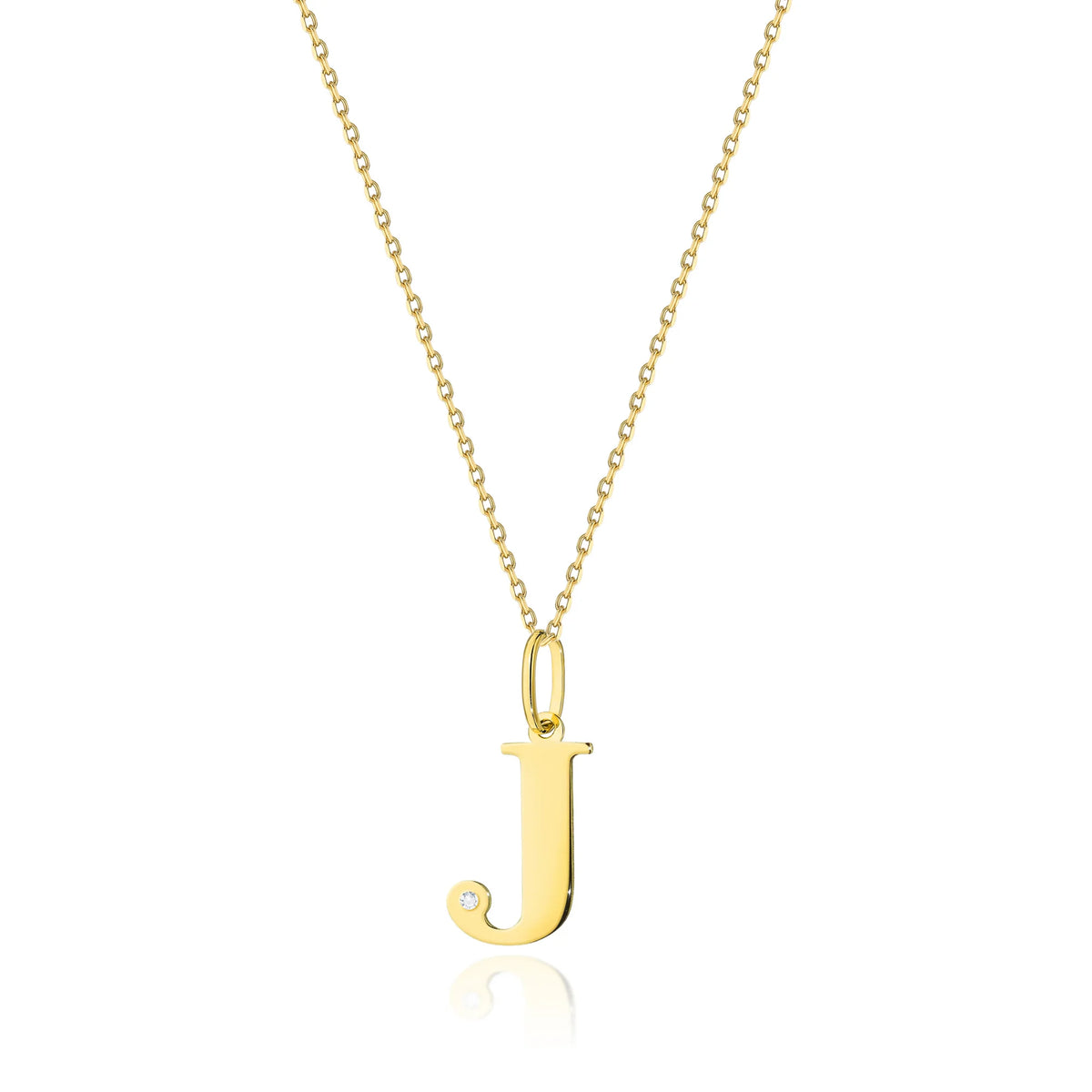 Collier en or avec initiales lettres A-Z en diamant 0,005 ct