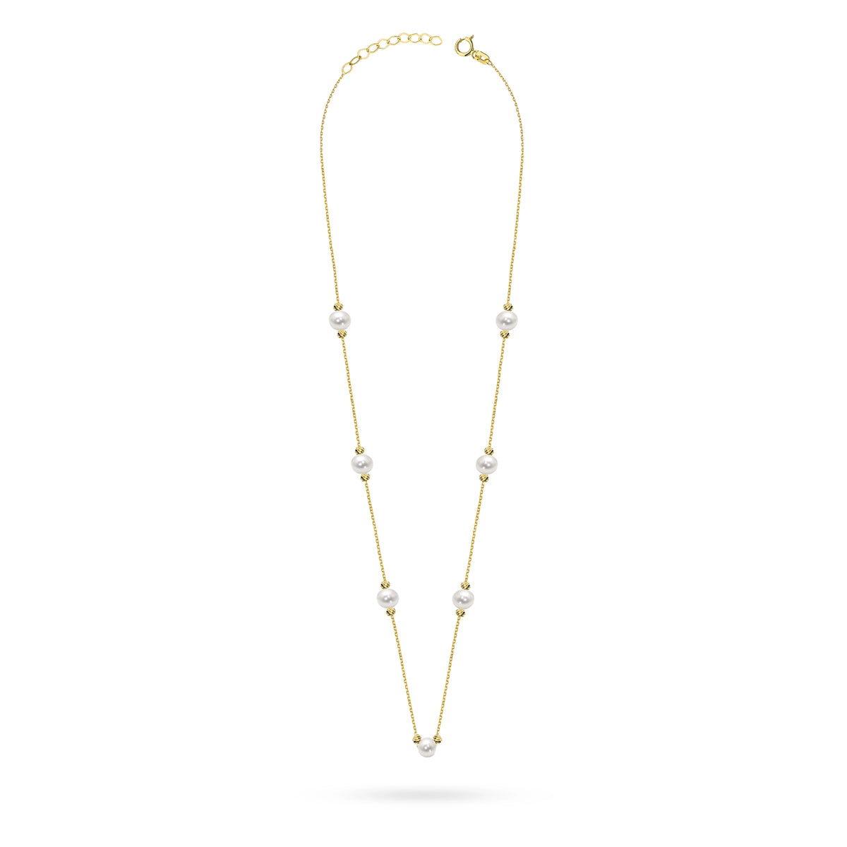 Gold 14k(585) necklace with pearl in vintage style. Order a gift for mother, girlfriend or fiancee.