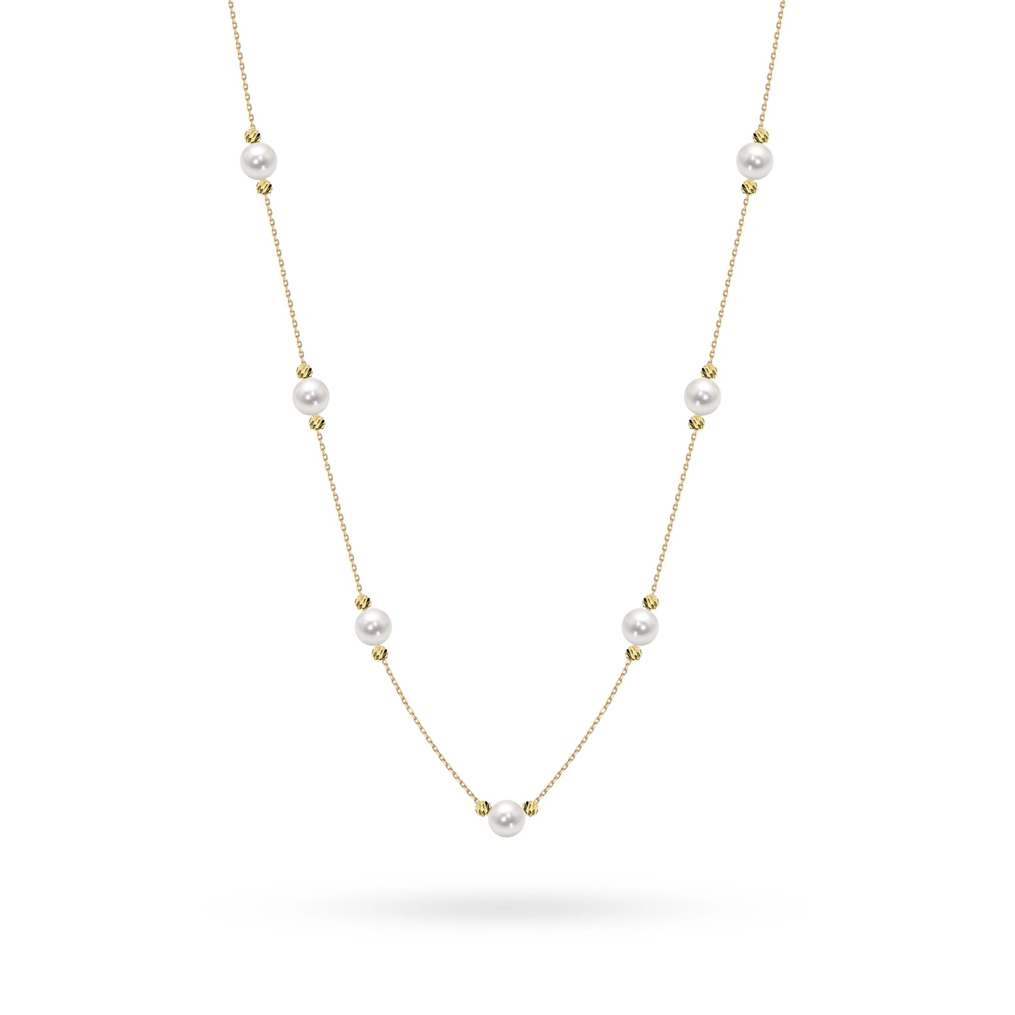 Gold 14k(585) necklace with pearl in vintage style. Order a gift for mother, girlfriend or fiancee.
