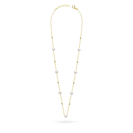 Gold 14k(585) necklace with pearl in vintage style. Order a gift for mother, girlfriend or fiancee.