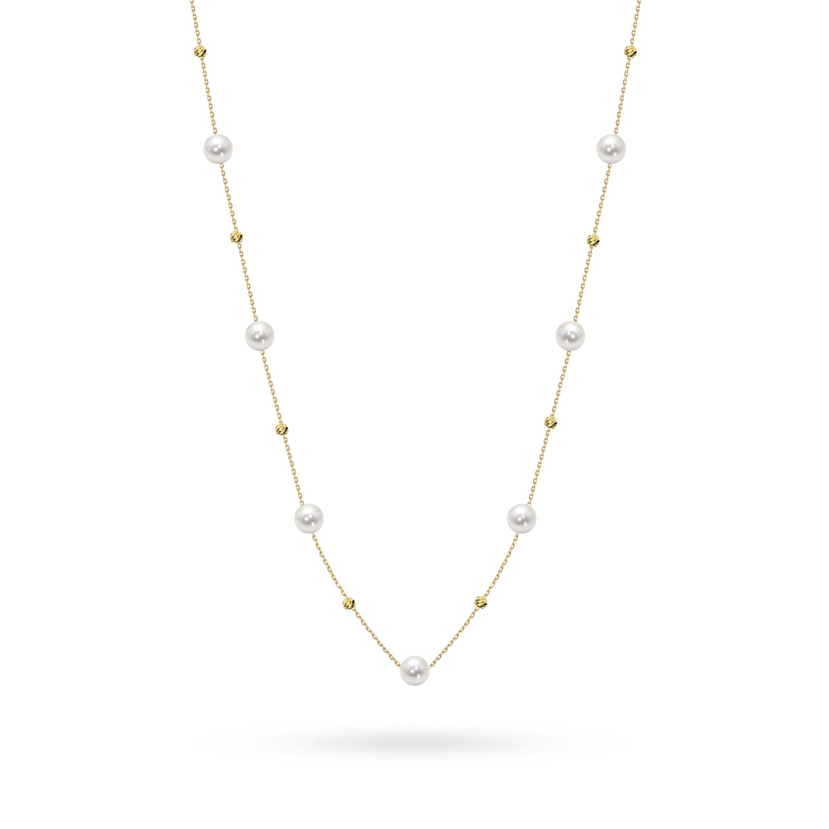 Gold 14k(585) necklace with pearl in vintage style. Order a gift for mother, girlfriend or fiancee.