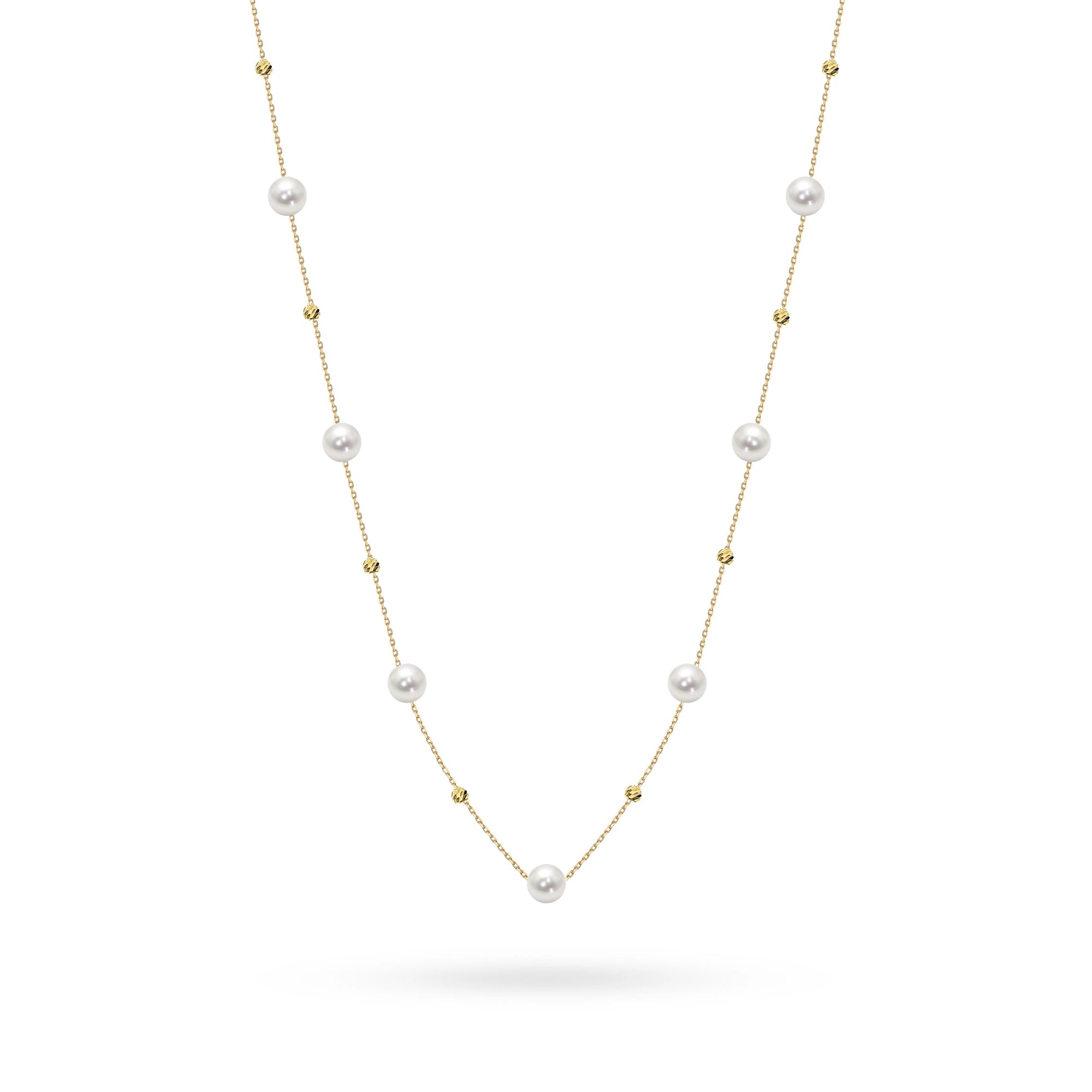 Gold 14k(585) necklace with pearl in vintage style. Order a gift for mother, girlfriend or fiancee.