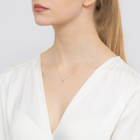 14k Gold (585) Halskette | Rundweißer Zirkonia | GREMARI Schmuck