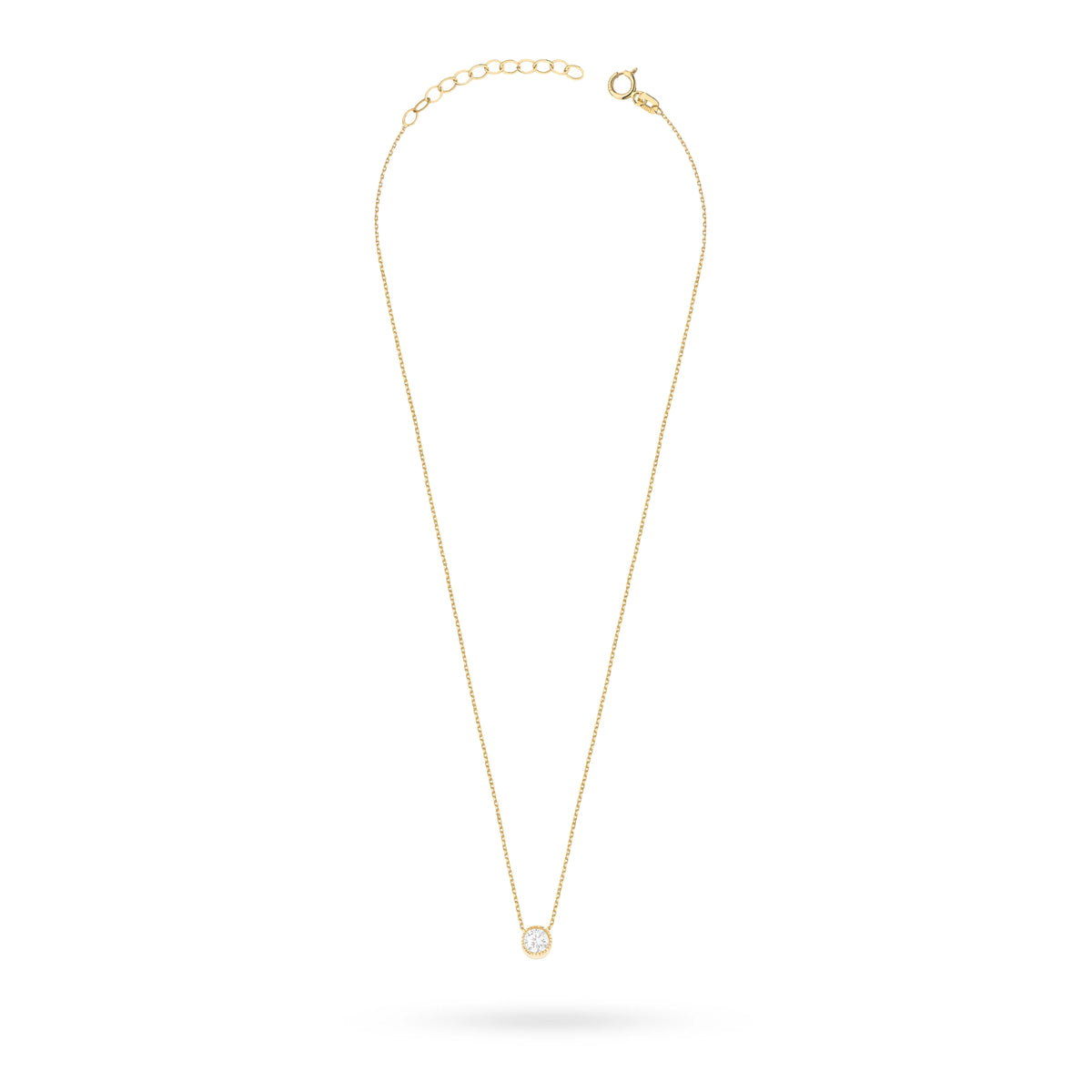 14k Gold (585) Halskette | Rundweißer Zirkonia | GREMARI Schmuck