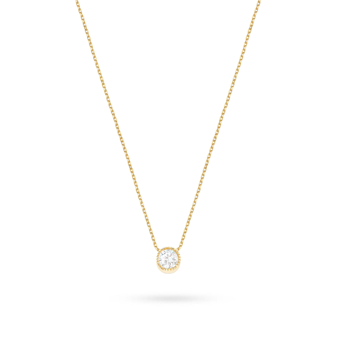 14k Gold (585) Halskette | Rundweißer Zirkonia | GREMARI Schmuck