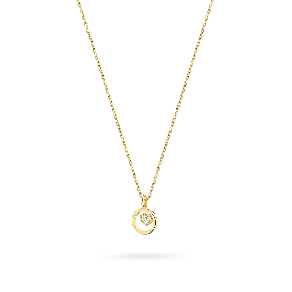 14k Gold (585) Necklace | Heart Shaped Pendant & Zirconia | GREMARI Jewelry