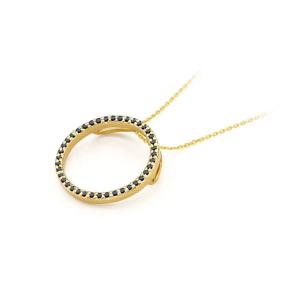 zlatý přívěsek s 0,20ct černými diamanty z0442-dib-01