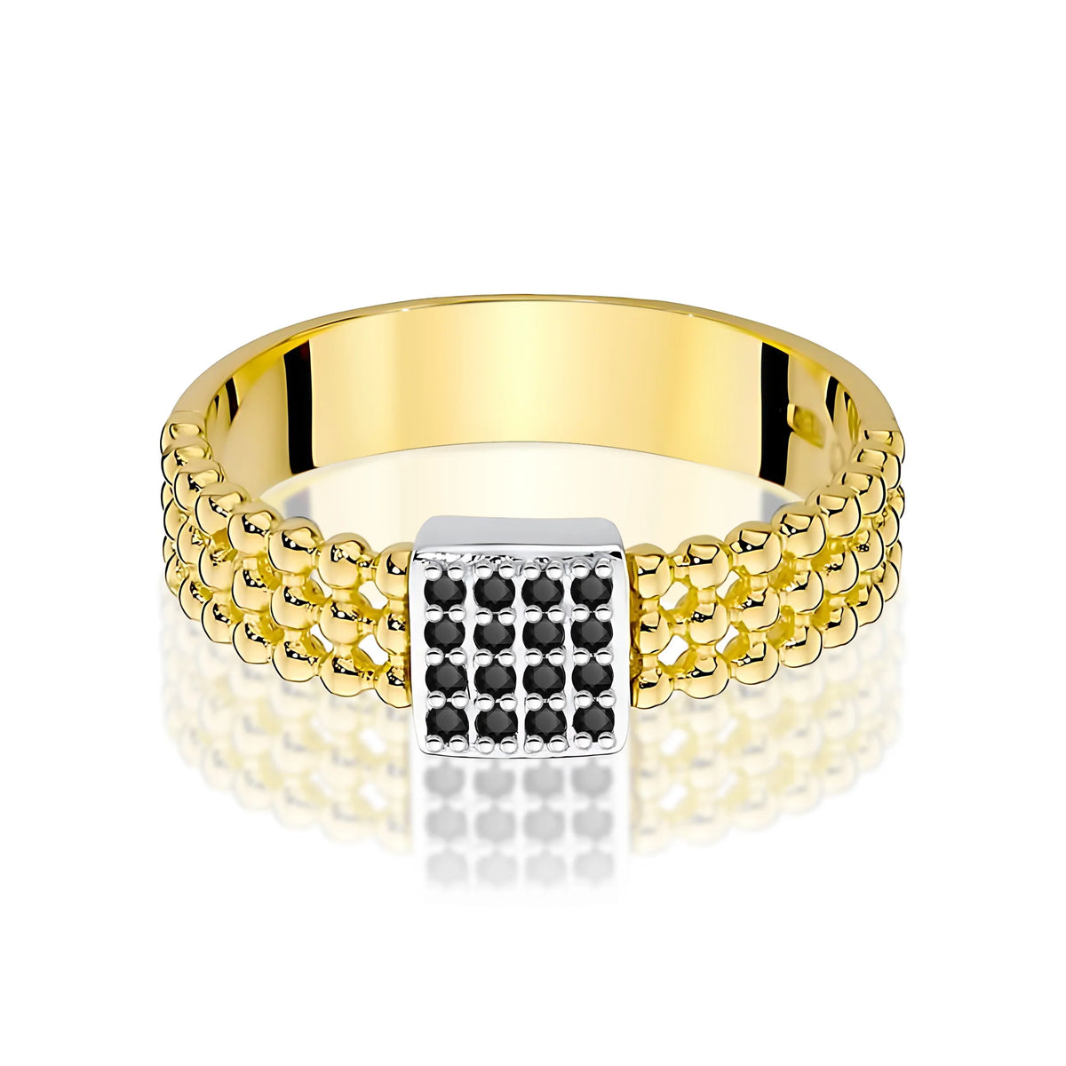 14K Gold Ring | 0.08ct Black Diamonds | GREMARI Jewelry