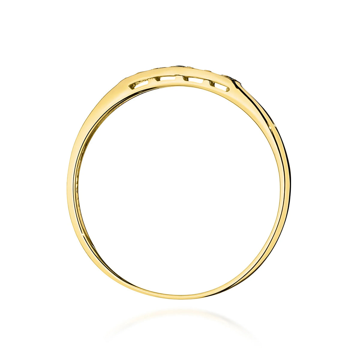 14k Gold Ring for Women | Gold Ring with and 0.102ct Black diamonds