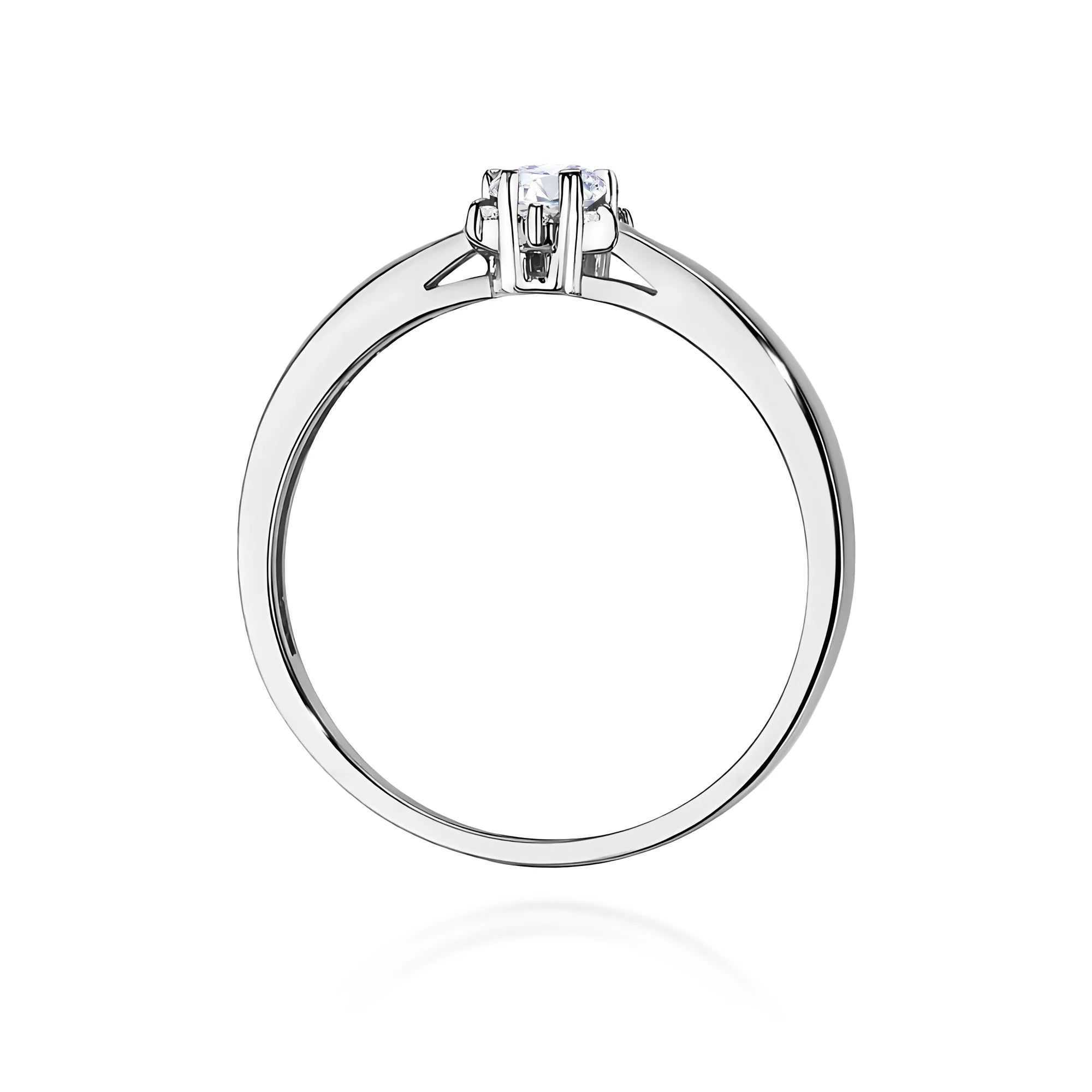 14k White Gold (585) Ring | 0.10ct & 0.052ct Diamonds | GREMARI Jewelry