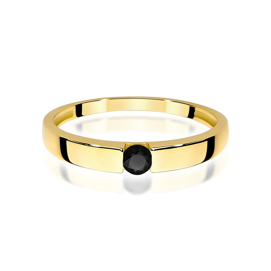 14k (585) Gold Rings | 0.12ct Black Diamond | GREMARI Jewelry
