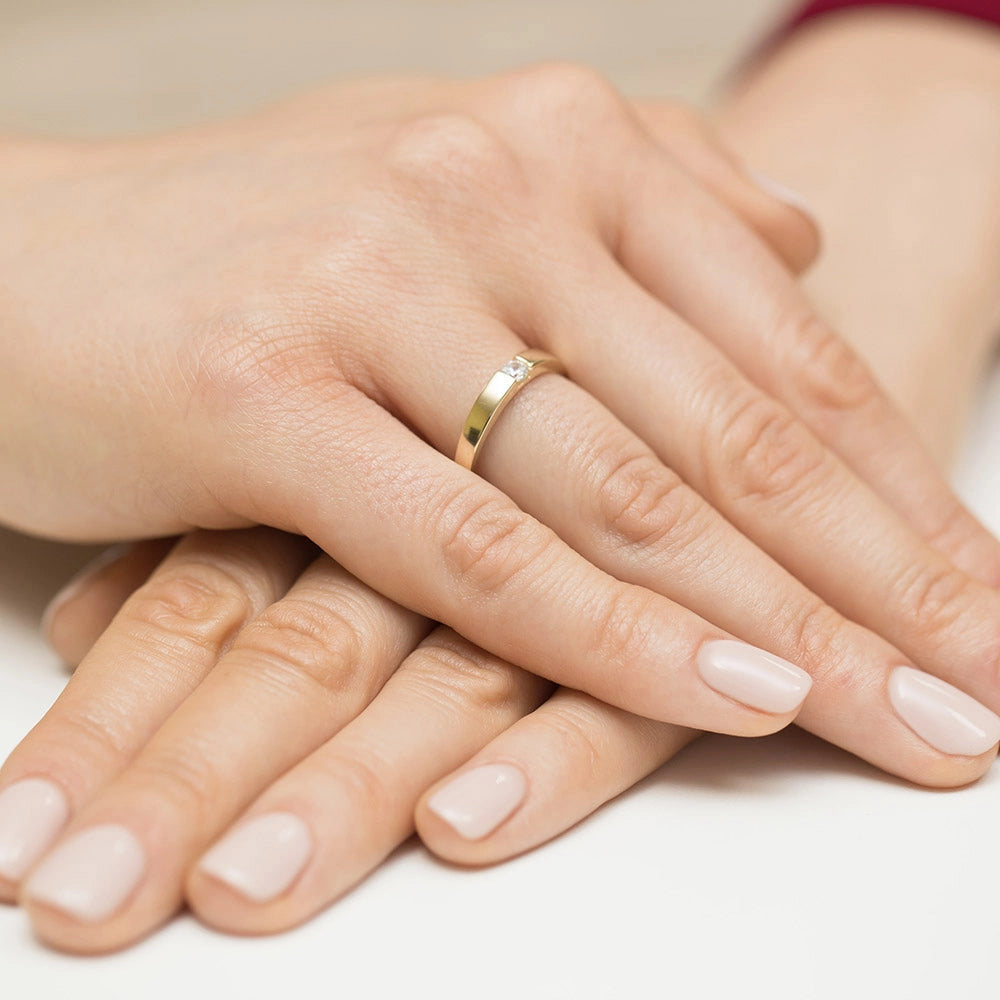 14k (585) Gold Rings | 0.12ct Diamond | GREMARI Jewelry
