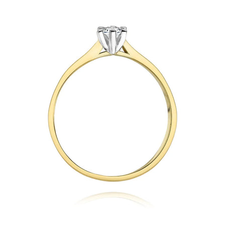 Verlobungsring aus 14-karätigem Gold mit Diamant | 0,15 ct Brillantschliff-Diamant | Elegantes Schmuckstück als Geschenk für Damen