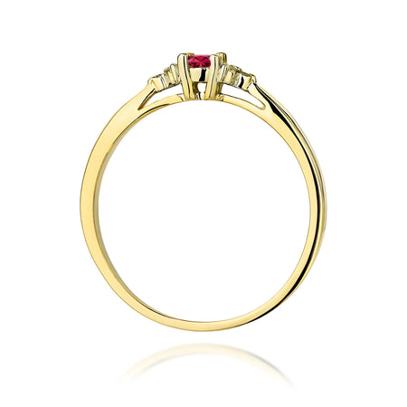 14k (585) Gold Rings | 0.15ct Ruby and 0.03ct Diamonds | GREMARI Jewelry
