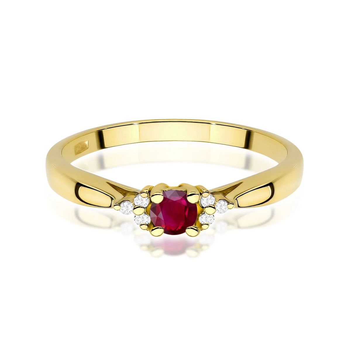 14k (585) Gold Rings | 0.15ct Ruby and 0.03ct Diamonds | GREMARI Jewelry

