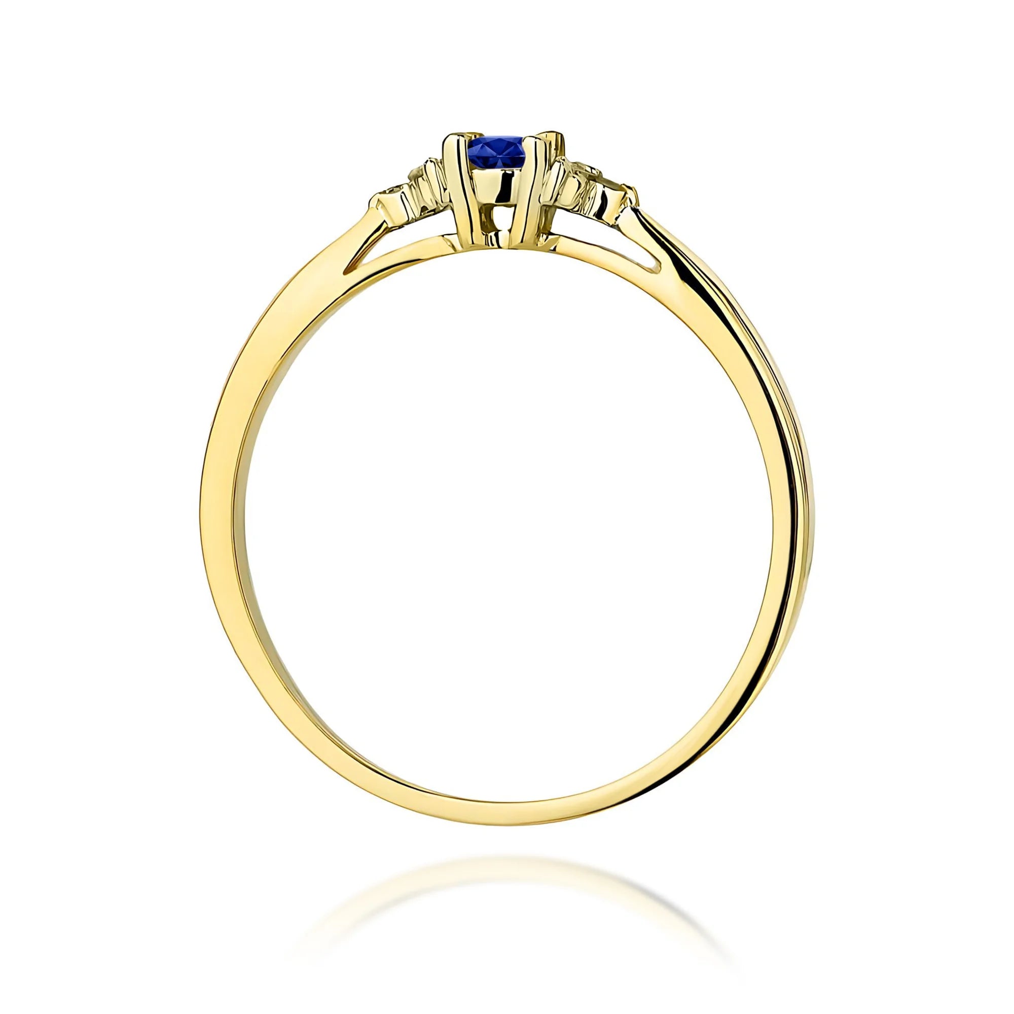 14k (585) Gold Rings | 0.15ct Sapphire and 0.03ct Diamonds | GREMARI Jewelry
