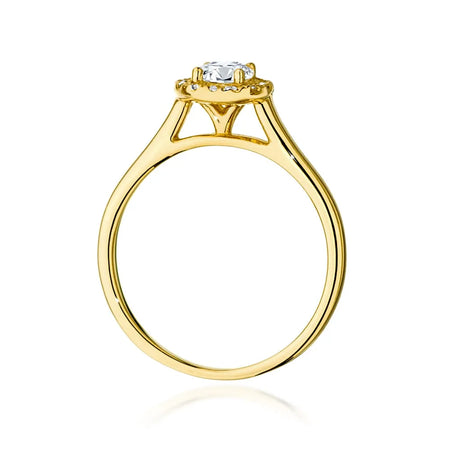 Gold 14k(585) ring with 0,40ct diamond and side diamonds 0,12ct.  Perfect for a gift.