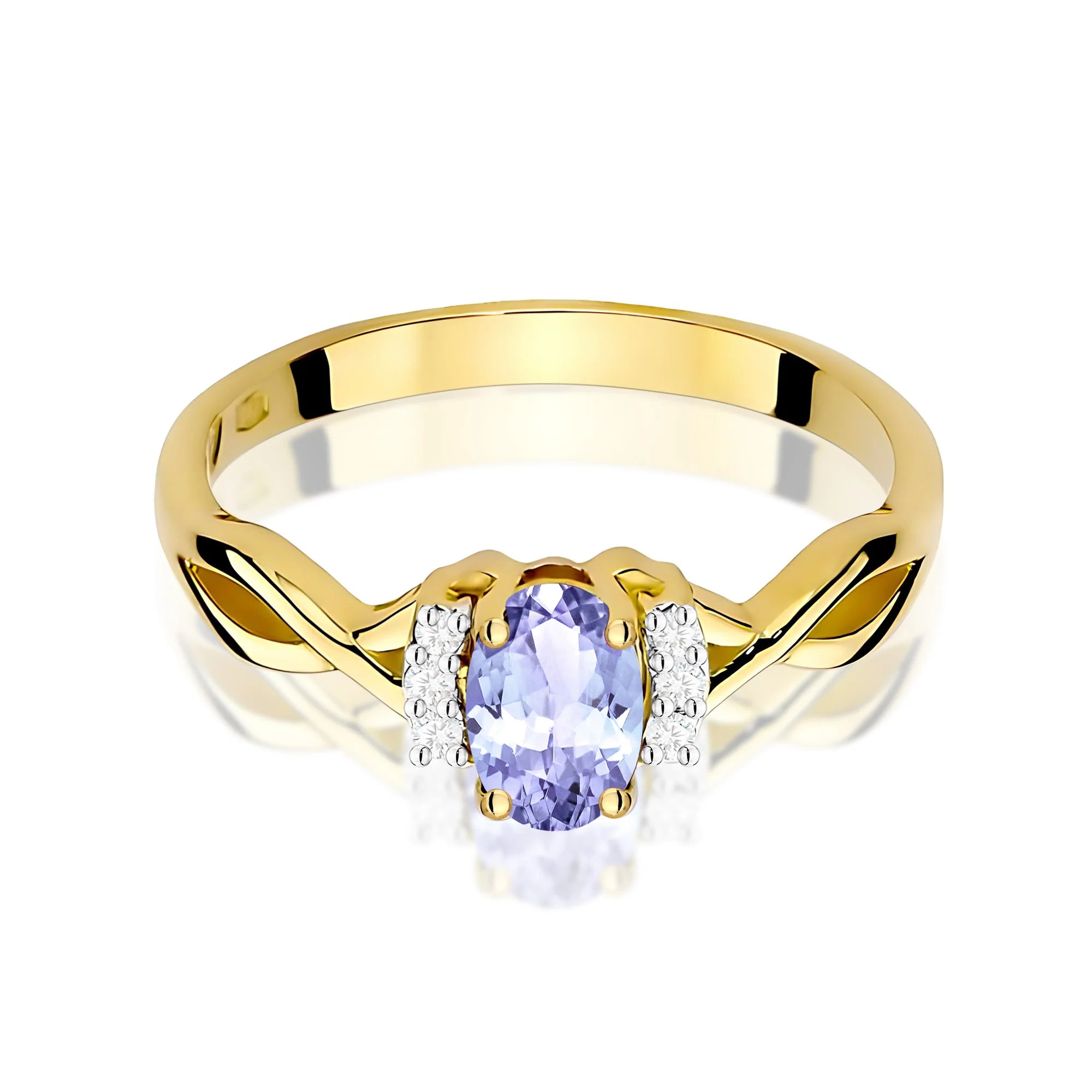 14k (585) Gold Ring | 0.40ct Tansanit and 0.052ct Diamonds | GREMARI Jewelry
