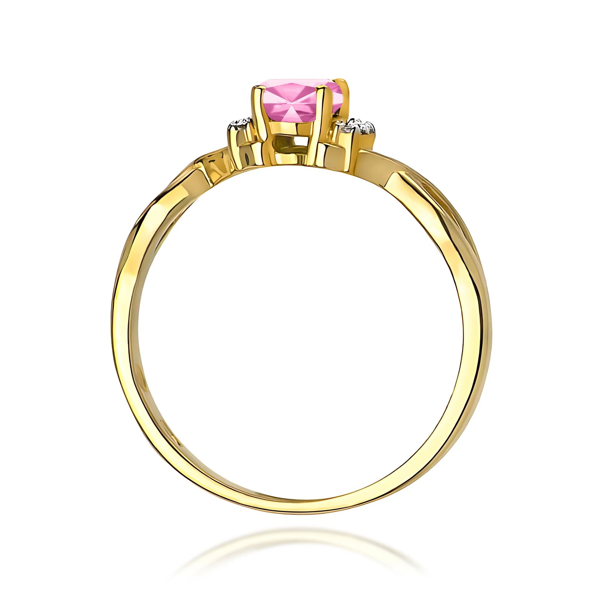 14k (585) Gold Ring | 0.45ct Pink Sapphire and 0.052ct Diamonds | GREMARI Jewelry
