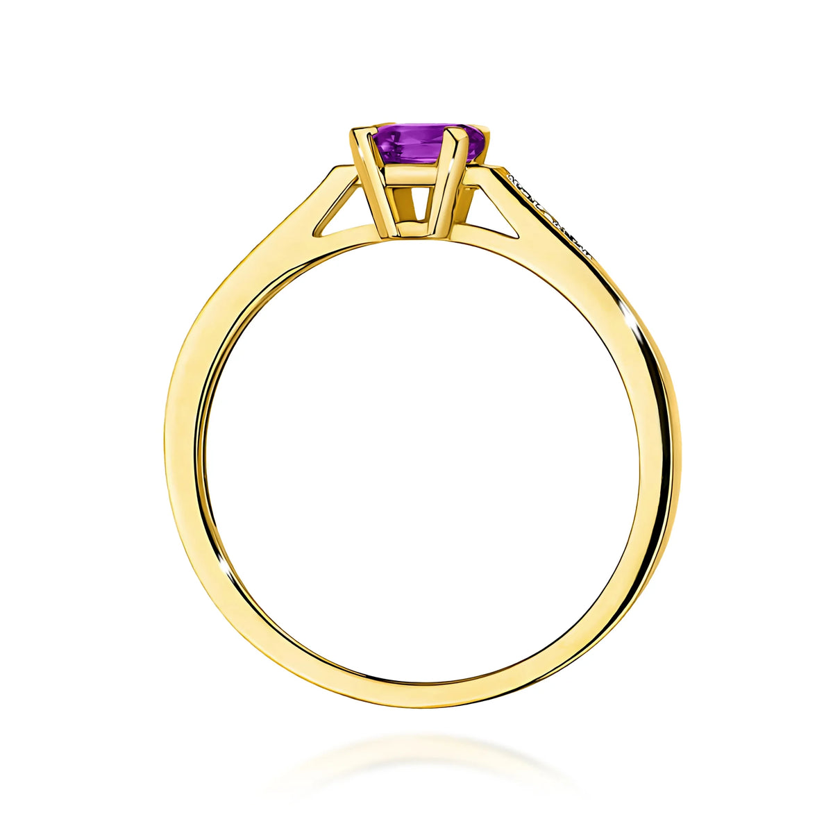 14k (585) Gold Rings | 0.50ct Amethyst and 0.04ct Diamonds | GREMARI Jewelry
