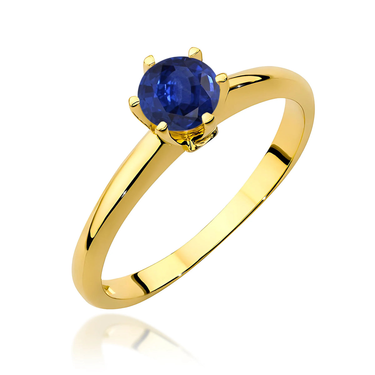 14k Gold (585) Ring | 0.50ct Sapphire & 0.04ct Diamonds | GREMARI Jewelry