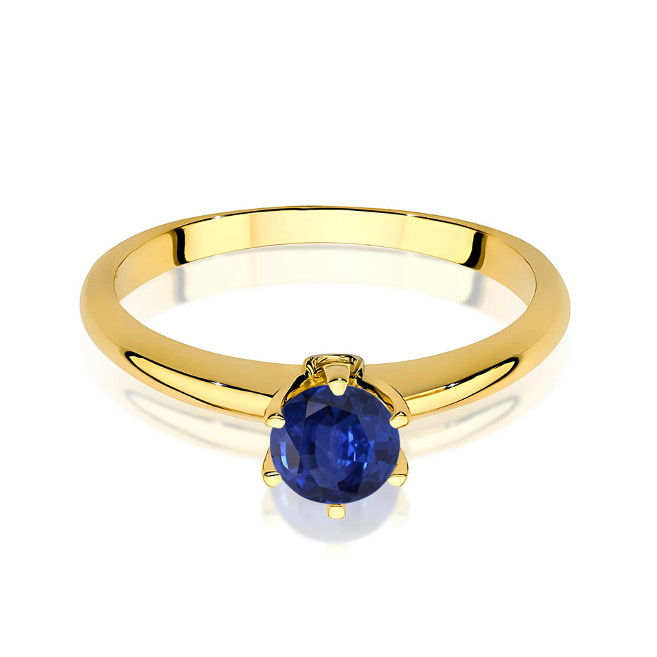 14k Gold (585) Ring | 0.50ct Sapphire & 0.04ct Diamonds | GREMARI Jewelry