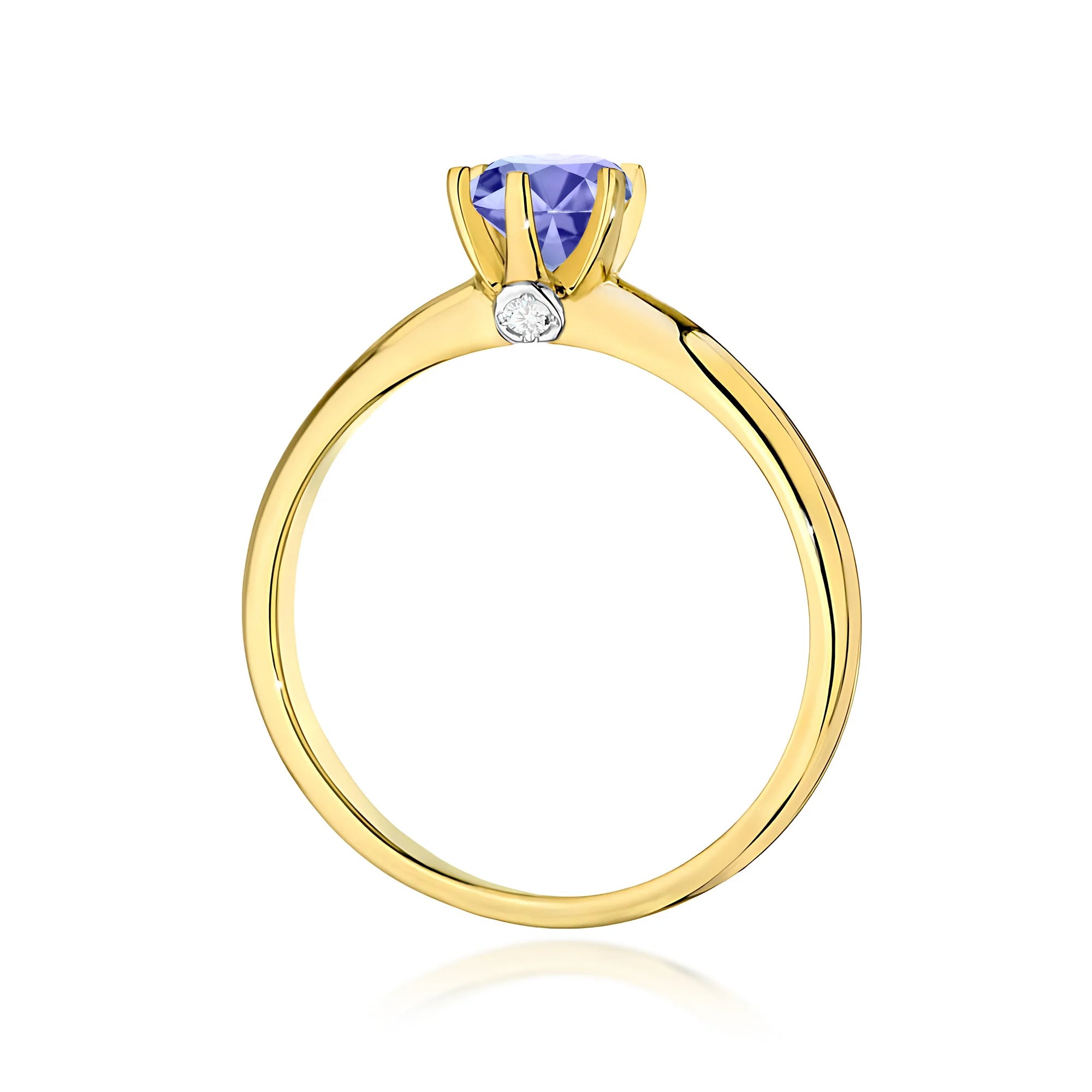 14k Gold (585) Ring | 0.50ct Tanazanite & 0.04ct Diamonds | GREMARI Jewelry