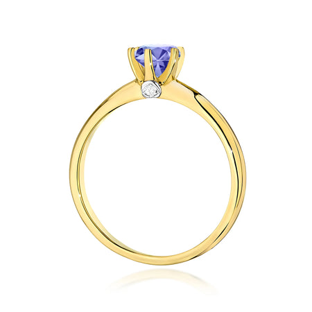 14k Gold (585) Ring | 0.50ct Tanazanite & 0.04ct Diamonds | GREMARI Jewelry
