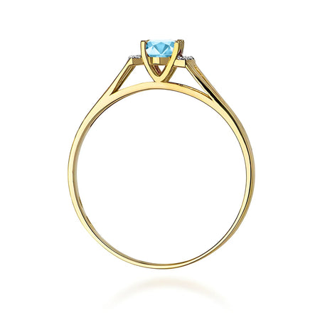 14k (585) Gold Ring | 0.50ct Topaz and 0.052ct Diamonds | GREMARI Jewelry
