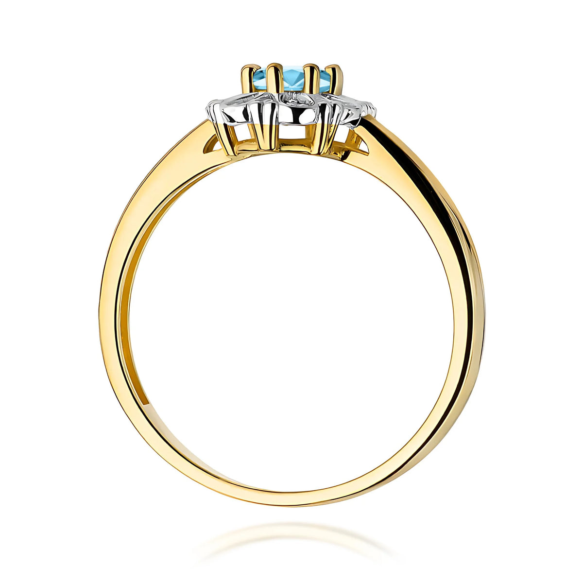 14k (585) Gold Ring | 0.50ct Topaz and 0.069ct Diamonds | GREMARI Jewelry